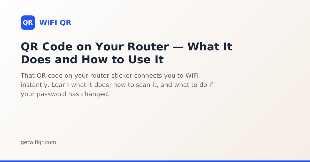 Item Code On Router QR Code on Your Router — What It Does and How to Use It | getWiFiQR